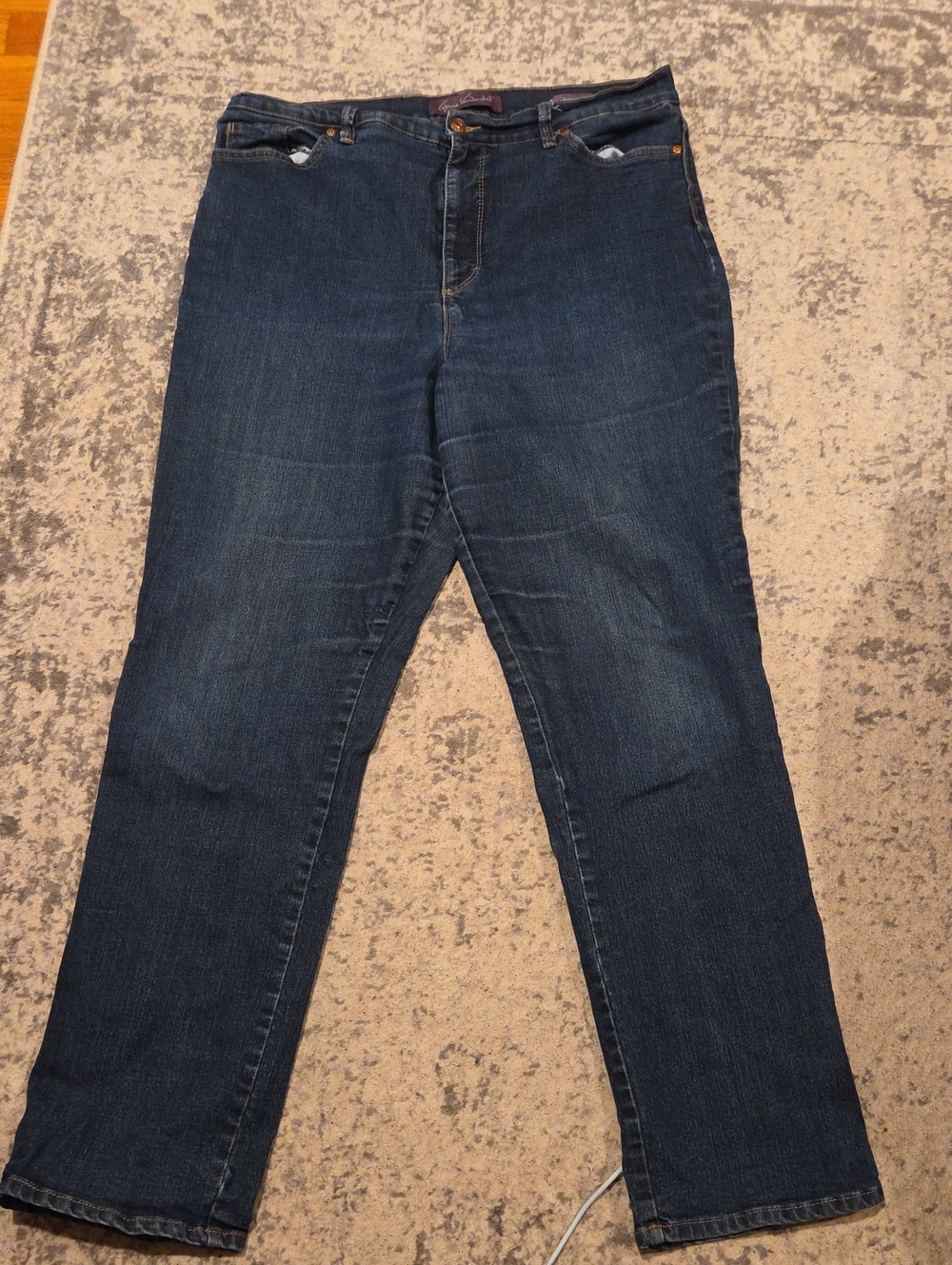 Gloria Vanderbilt Amanda Straight Leg Jeans Blue Waist 18W
